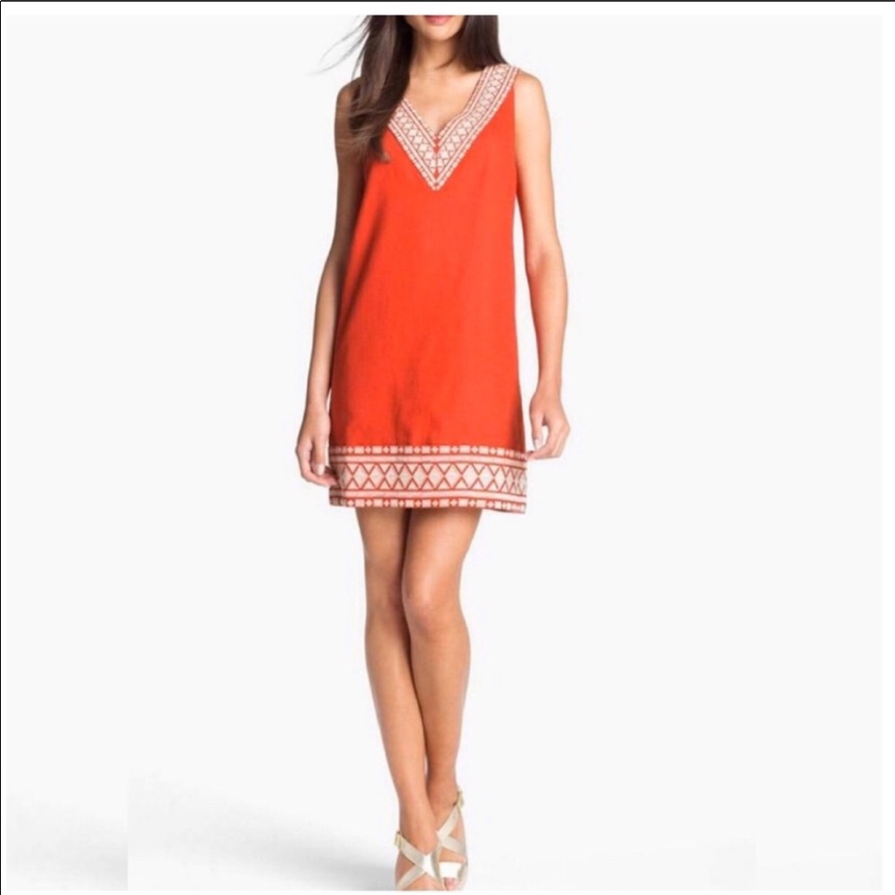 Kate Spade Red Linen Shift Dress